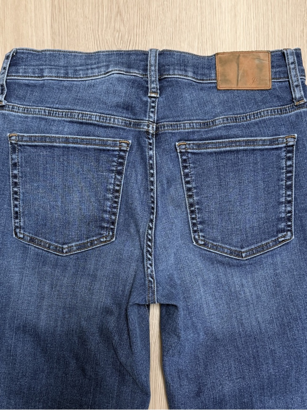 J Crew Ether Blue Dark Wash Vintage Straight Mid Rise Jeans 26.5 Inch Inseam 27 - Picture 5 of 9